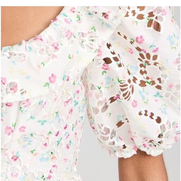 For Love & Lemons Magnolia Mini Dress White Multi Size Small - Picture 2 of 15